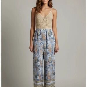 BOG Collective Cottagecore Bodice Floral Boho Maxi Jumpsuit – NWOT - Size S